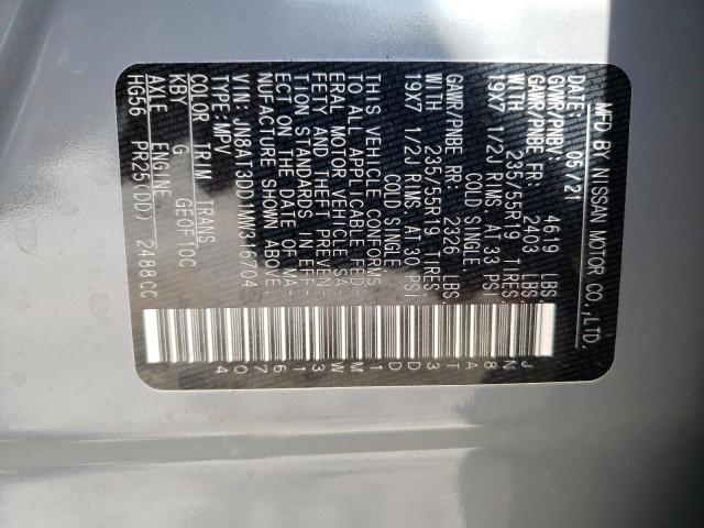 2021 NISSAN ROGUE PLAT JN8AT3DD1MW316704