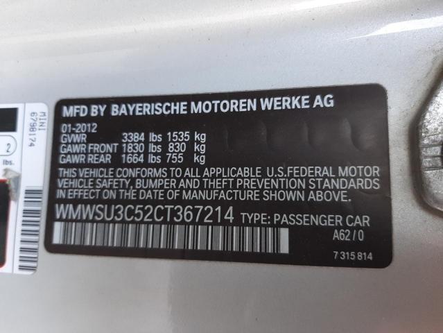 WMWSU3C52CT367214 Mini Cooper