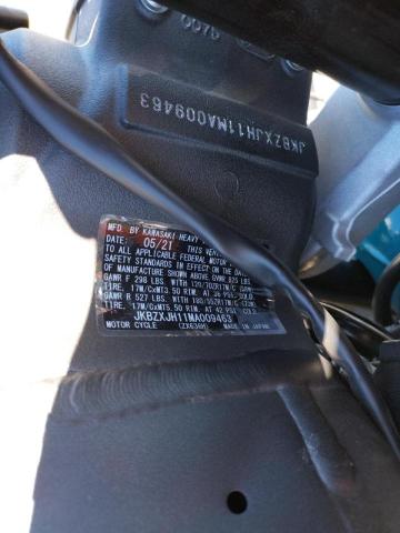 2021 KAWASAKI ZX636 K - JKBZXJH11MA009463