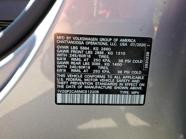 2021 VOLKSWAGEN ATLAS S 1V2GP2CA5MC512205