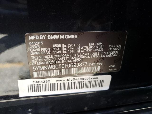 2015 BMW X6 M 5YMKW8C50F0G93877