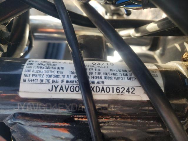 2013 YAMAHA XV250 JYAVG04EXDA016242