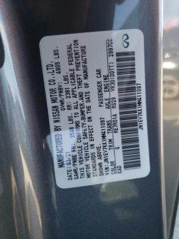 2021 INFINITI Q60 LUXE JN1EV7KK1MM411097
