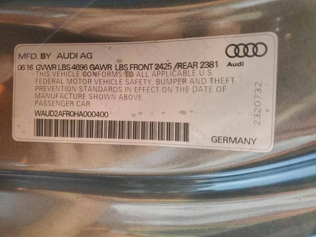 2017 AUDI A5 SPORT WAUD2AFR0HA000400