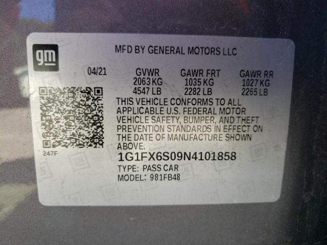 2022 CHEVROLET BOLT EV 2L 1G1FX6S09N4101858