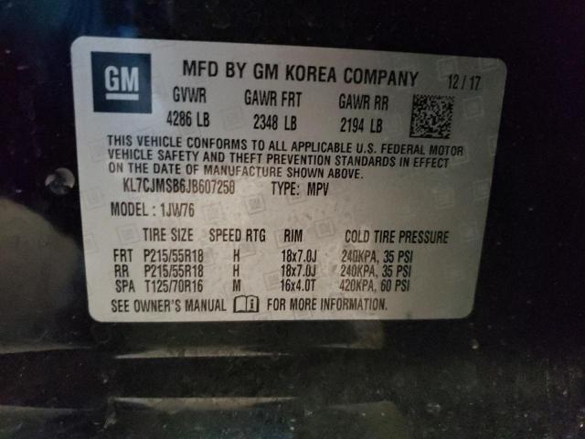 2018 CHEVROLET TRAX PREMI KL7CJMSB6JB607250