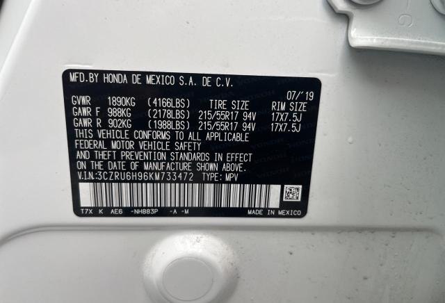 2019 HONDA HR-V TOURI 3CZRU6H96KM733472