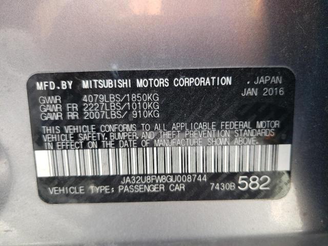 2016 MITSUBISHI LANCER GT JA32U8FW8GU008744