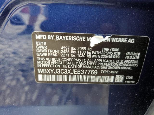 2018 BMW X2 SDRIVE2 WBXYJ3C3XJEB37769