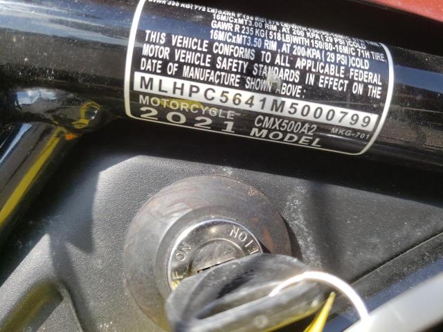 2021 HONDA CMX500 A2 MLHPC5641M5000799