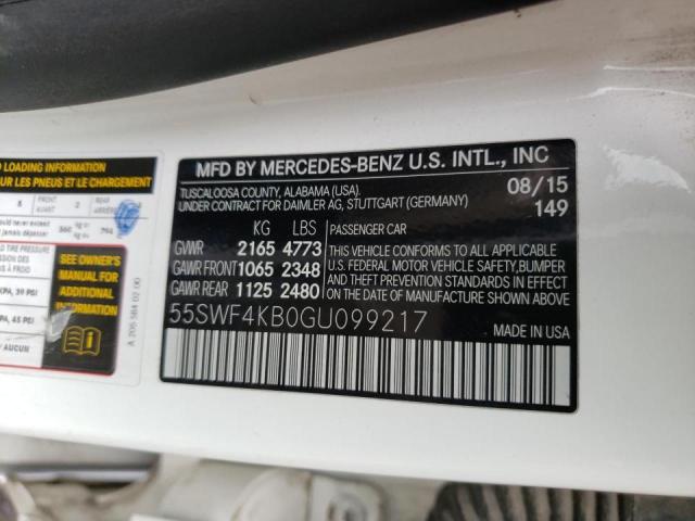 2016 MERCEDES-BENZ C300 4 MAT - 55SWF4KB0GU099217