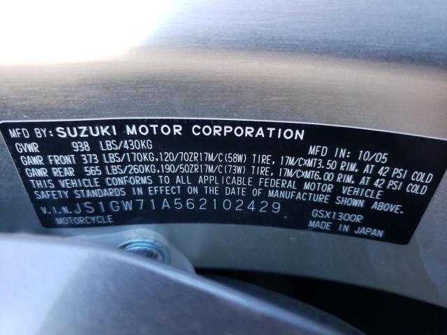 2006 SUZUKI GSX1300 R JS1GW71A562102429