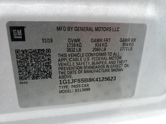 1G1JF5SB8K4125623 CHEVROLET SONIC 2019