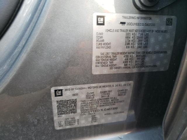 2020 CHEVROLET SILVRDO LT 3GCUYEED3LG407300