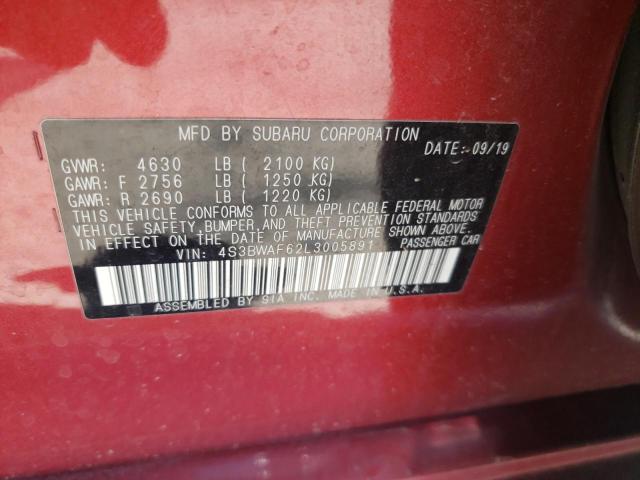 2020 SUBARU LEGACY SPO 4S3BWAF62L3005891