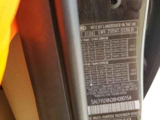 SALFR24N38H090154 Land Rover LR2 HSE