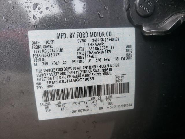 2021 FORD EXPLORER T 1FMSK8JH4MGC19655