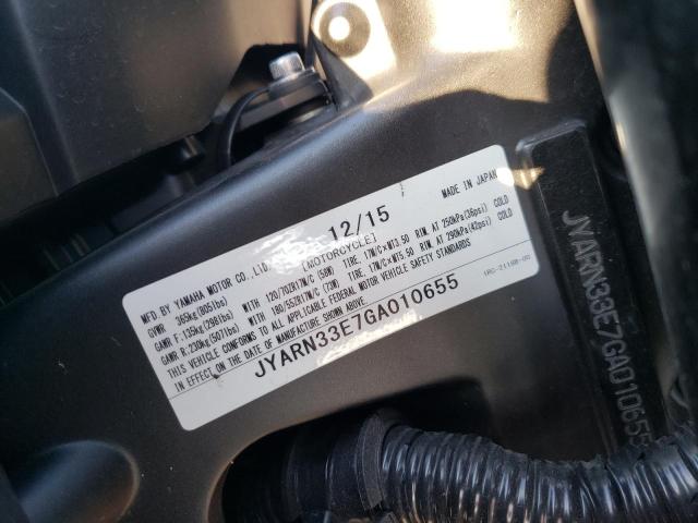 2016 YAMAHA FZ09 JYARN33E7GA010655