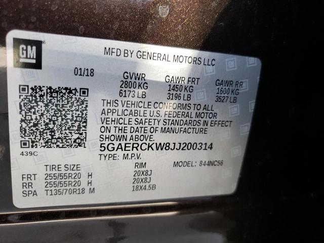 2018 BUICK ENCLAVE PR 5GAERCKW8JJ200314