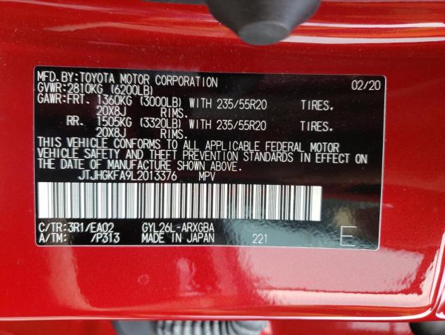 2020 LEXUS RX 450H L JTJHGKFA9L2013376