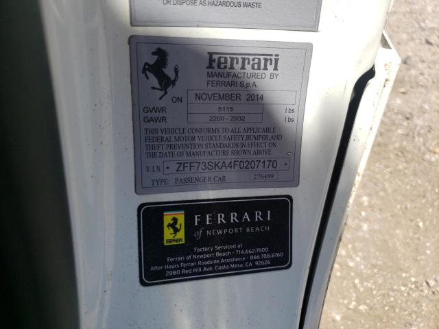 2015 FERRARI FF ZFF73SKA4F0207170
