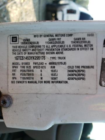 1GTCS1453YK295176 GMC Sonoma