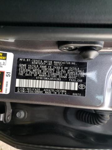 4T1B11HK4JU534383 TOYOTA CAMRY 2018