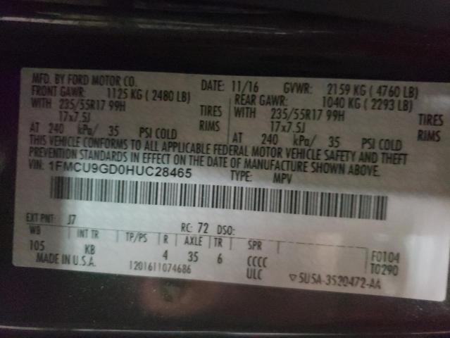 2017 FORD 1110 1FMCU9GD0HUC28465