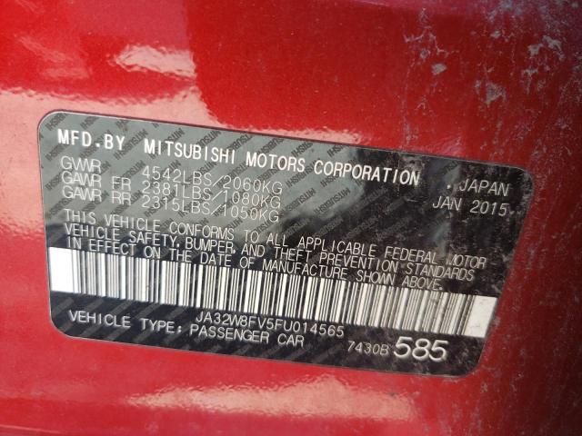 2015 MITSUBISHI LANCER EVO JA32W8FV5FU014565