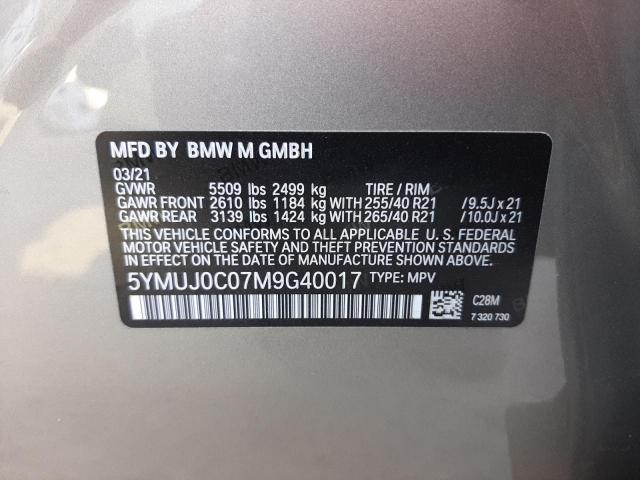 2021 BMW X4 M COMPE 5YMUJ0C07M9G40017