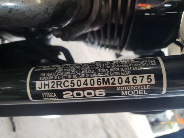 2006 HONDA VT750 CA JH2RC50406M204675
