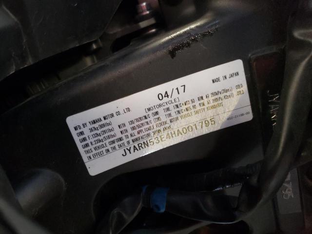 2017 YAMAHA FZ09 JYARN53E4HA001795