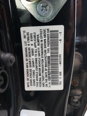 2015 HONDA CIVIC EXL - 19XFB2F91FE086506