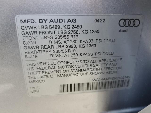 2022 AUDI Q5 SPORTBA WA14AAFY0N2102745