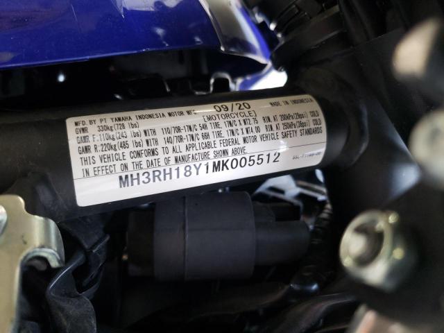 2021 YAMAHA YZFR3 A MH3RH18Y1MK005512