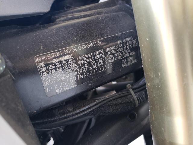 2016 SUZUKI GSX-S750 JS1GR7NA3G2100343