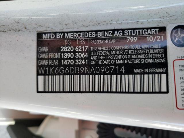 2022 MERCEDES-BENZ S 500 4MAT W1K6G6DB9NA090714