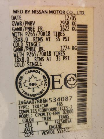 2015 NISSAN TITAN XE 1N6AA07B86N534087