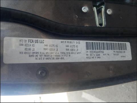 2016 CHRYSLER 300C 2C3CCAEG2GH357836
