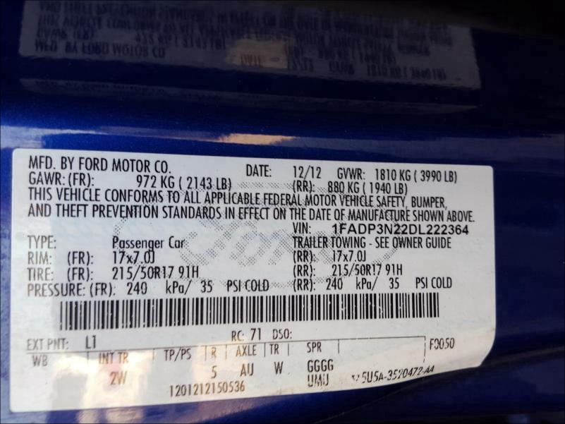 2013 FORD FOCUS - 1FADP3N22DL222364