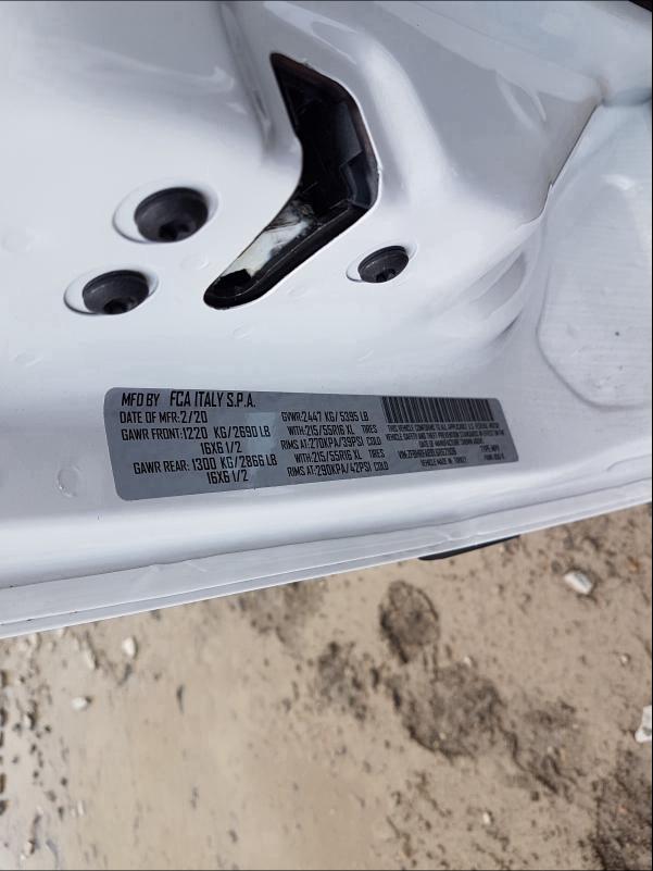 2020 RAM PROMASTER ZFBHRFAB8L6R62806