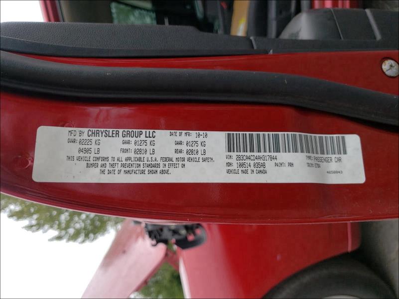 2010 DODGE CHARGER 2B3CA4CD4AH317844