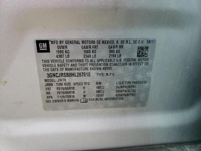 2017 CHEVROLET TRAX PREMI 3GNCJRSB8HL287610