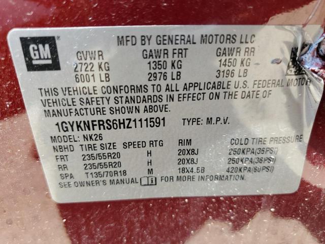 1GYKNFRS6HZ111591 Cadillac Xt5 Platinum