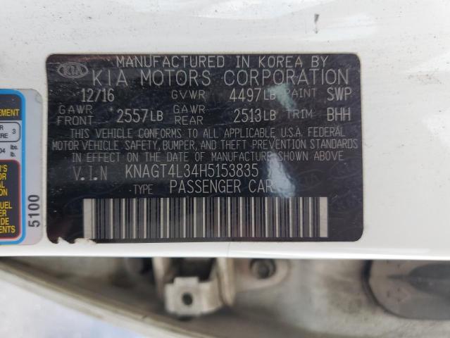 KNAGT4L34H5153835 KIA Optima Lx
