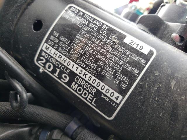2019 HONDA CBR650 R MLHRH0113K5000004