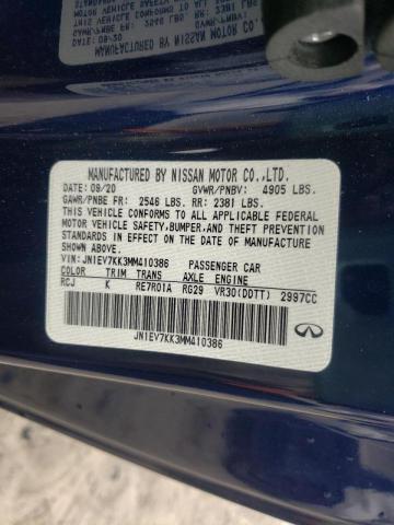 2021 INFINITI Q60 LUXE JN1EV7KK3MM410386