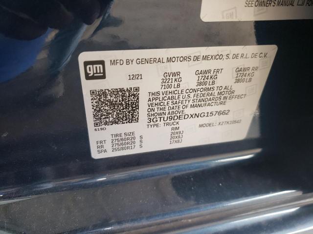 2022 GMC SIERRA LIM 3GTU9DEDXNG157662