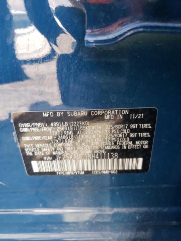 2022 SUBARU FORESTER W JF2SKAMC1NH411138