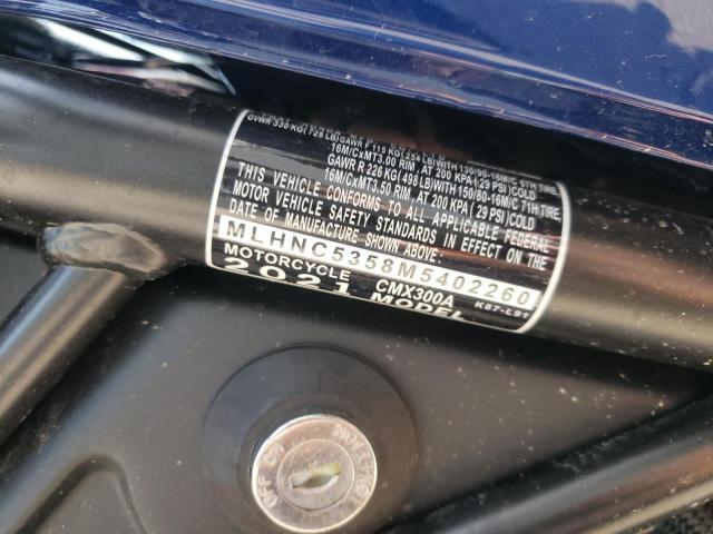 2021 HONDA CMX300 A MLHNC5358M5402260